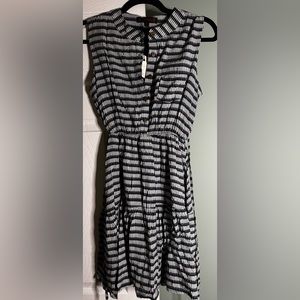 Navy and white patterned dress NWT Boutique
